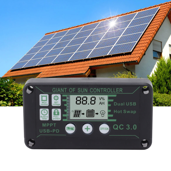 Solar Charge Controller MPPT ABS Auto Focus Solar Regulator Charge Controller för RV Trailers Båtar 20A