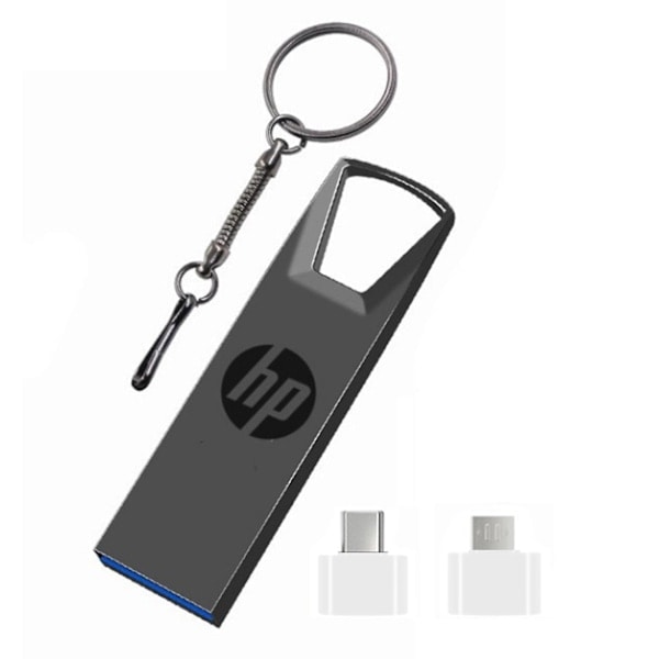 128/256/512GB/1TB/2TB USB Flash Drive, Waterproof, Large Capacity, Metal, High Speed, USB 3.0, Flash Stick for Computer Grey 512GB