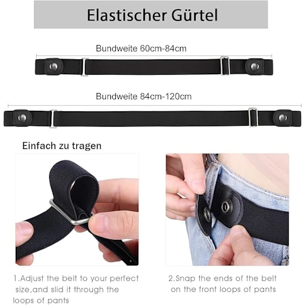 Elastisk Bælte til Kvinder, Bælte Uden Spænde Usynligt Bælte til Jeans