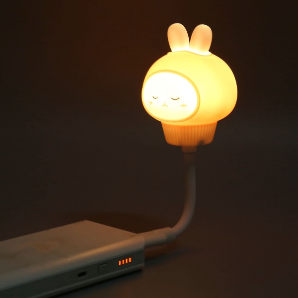 USB LED-ljus Röststyrning 3 Ljusstyrka Timing Ögonskydd Bärbar Söt LED-nattljus för Sovrum Kanin