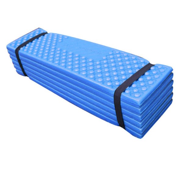Taitettava makuualusta Pehmeä PVC-paksutettu kaksoismunalaatikon makuualusta ulkoretkeilyyn Sininen musta 186x57