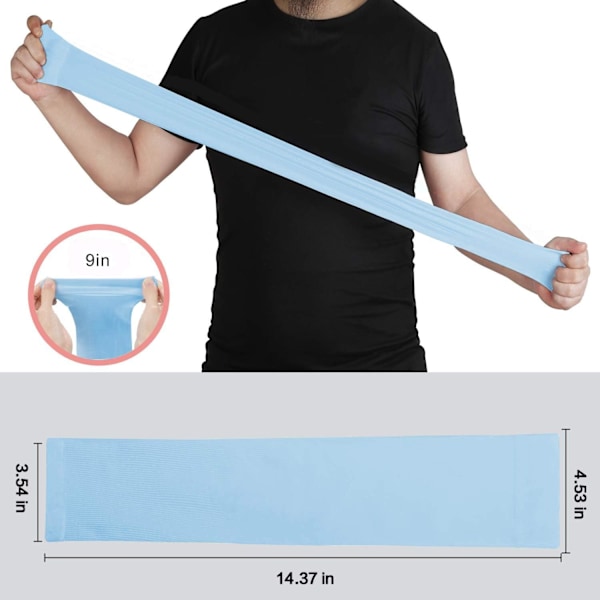 Arm Sleeves, Ærmer til at dække arme, Blå - 4 par