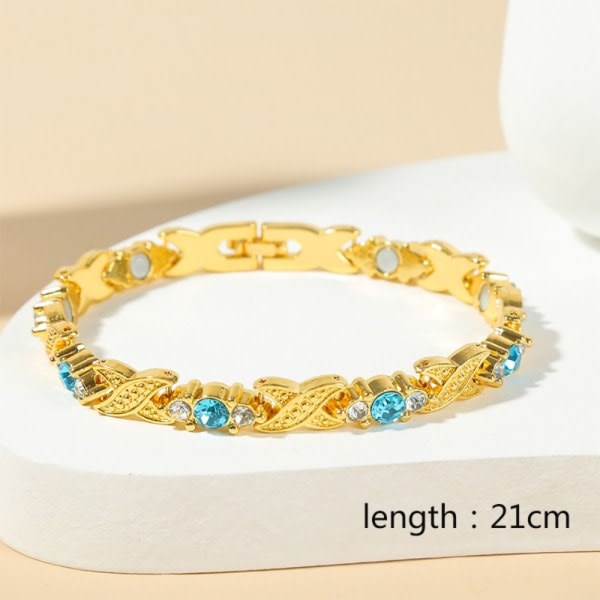 Magnetisk armband Klimakteriet Återuppliva Armband BLÅ GULD KEDJA Blå guldkedja Blue Gold Chain