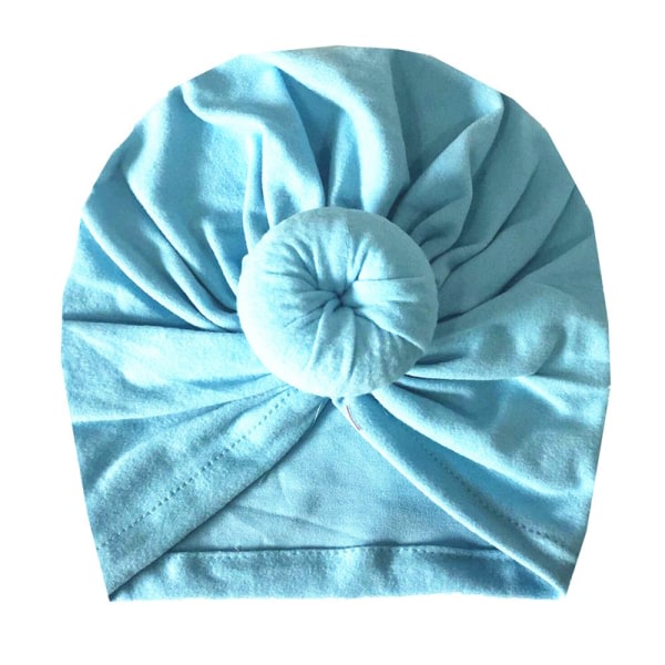 Baby girl hattar blommössa hattar knut hoved wrap pannband blue