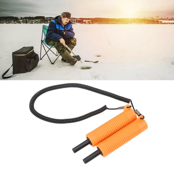 Ice Fishing Safety Pick rustfritt stål oransje uttrekkbare issyler for utendørs vinter