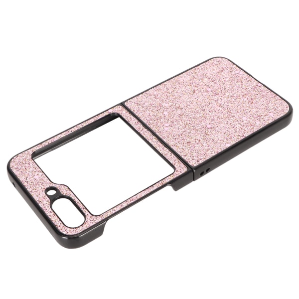 Flip Phone Case Stilfuldt ABS Anti Fall Nøjagtighed Åbning Beskyttende Flip Phone Case til Z Flip 5 Pink Glitter