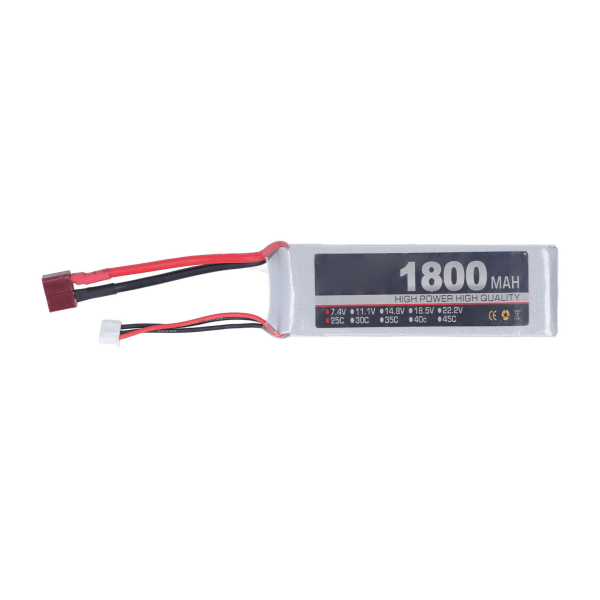 RC LiPo-batteri 7,4V 2S 1800mAh 25C Oppladbar Lithium Polymer LiPo-batteripakke for RC-bilflyfly T-plugg