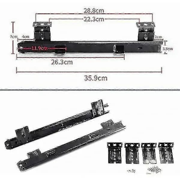 Drawer or Keyboard Tray Slides with Ball Bearings and Height Adjustment