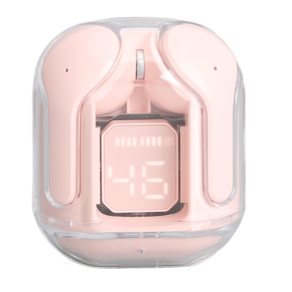 Trådlösa Bluetooth hörlurar BT 5.3 Stereo HiFi-ljud HD-samtal USB Uppladdningsbara Bluetooth hörlurar för mobiltelefon Surfplatta Rosa plast