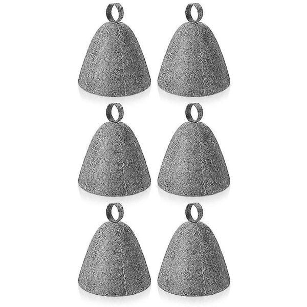 6 stk filthattesaunahatter, badehatt, hodebeskyttelse, absorberende badstuehette for badstue, dusj, bad, dampbad A