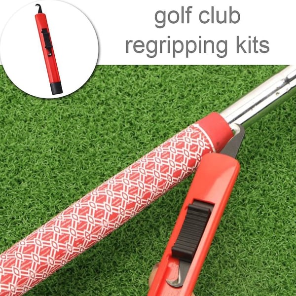 Golfklubbomgripende kit Golfgrebborttagningsværktøj Dubbelsidigt selvhæftende borttagningsværktøj til reparation af golfdrivare, kilar (3st, röd)