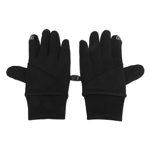 1 par fuldfinger cykelhandsker Touch screen varme handsker til mænd Kvinder Ridetræning Skydning Sort L
