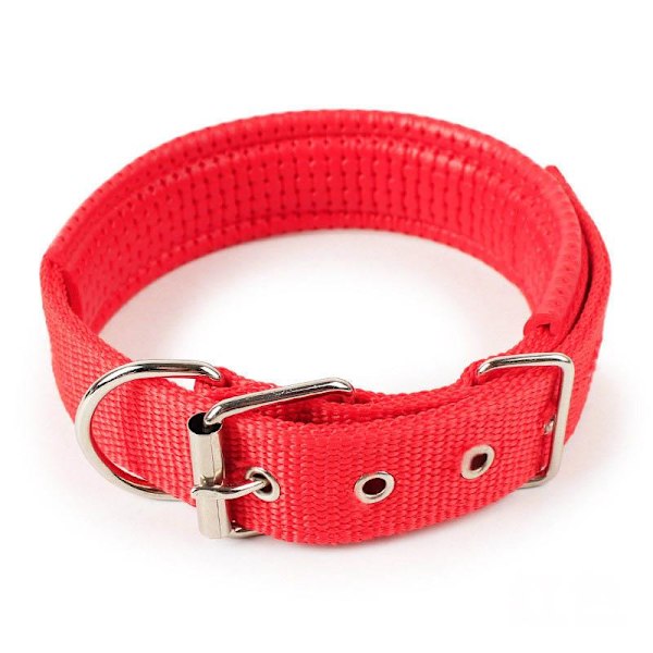 Komfortabel Justerbar Nylon Hundekrave til Hunde i Større Størrelser Red 3.0*58cm