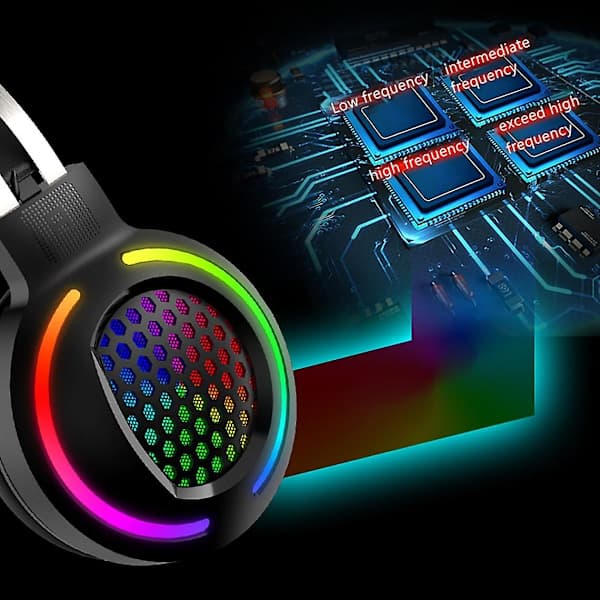 Stereo Hörlurar Gaming Headset Mikrofon Öronmuffar Dubbla 3.5mm Headset