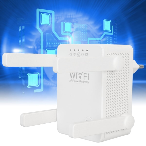Internet Booster 4 Antennae AP Router Relay Mode Indicator Light Auto Paring WiFi Signalforsterker for Home 100?240V EU Plugg