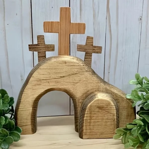 4 st Trä Jesus Dekorationer för Påsk, Påskdekorationer, Semestertillbehör, Födelsedagsfesttillbehör