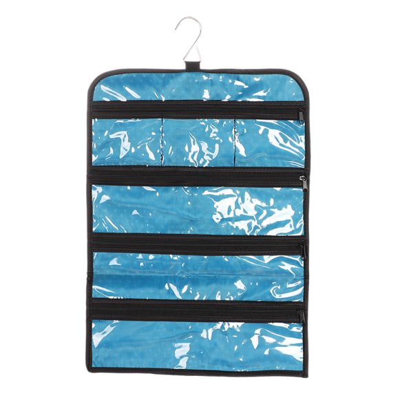 Genomskinliga PVC-fickor Dubbelsidiga smycken Kosmetisk Display Förvaring Hängande Roll Bag