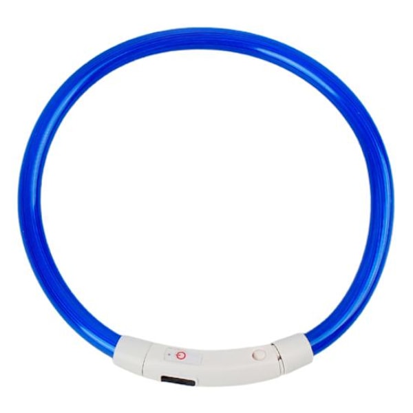 Genopladelig LED Natblinkende Lysende USB Opladning Hund Hvalp Halsbånd Blue 50cm