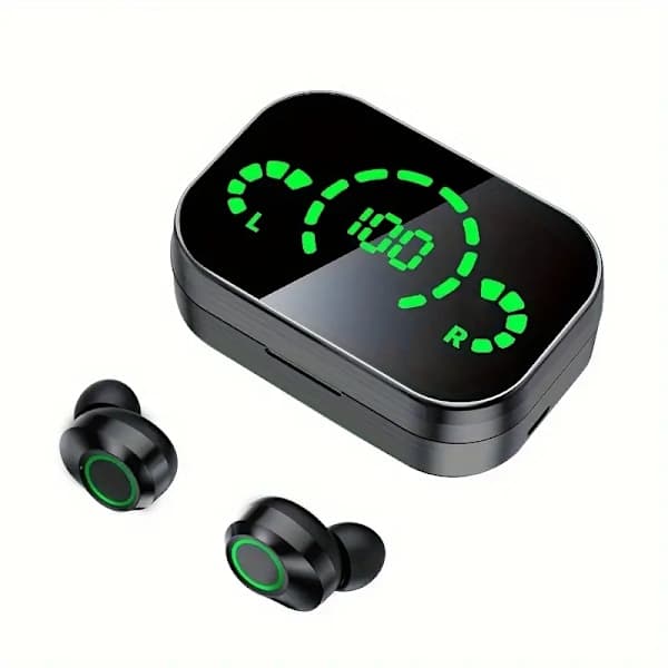 Wireless Noise Cancelling Headphones with Digital Display Case