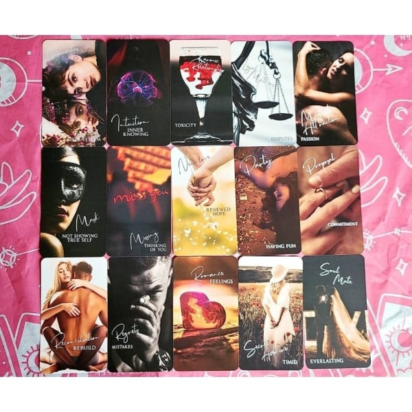 10,3*6 cm Mystic Love Oracle -pakka 79 korttia RAKKAUSORAAKKELI Tarot-pakka Twin Flame -pakka Viesti-Xin Mystic Love Oracle（PA）