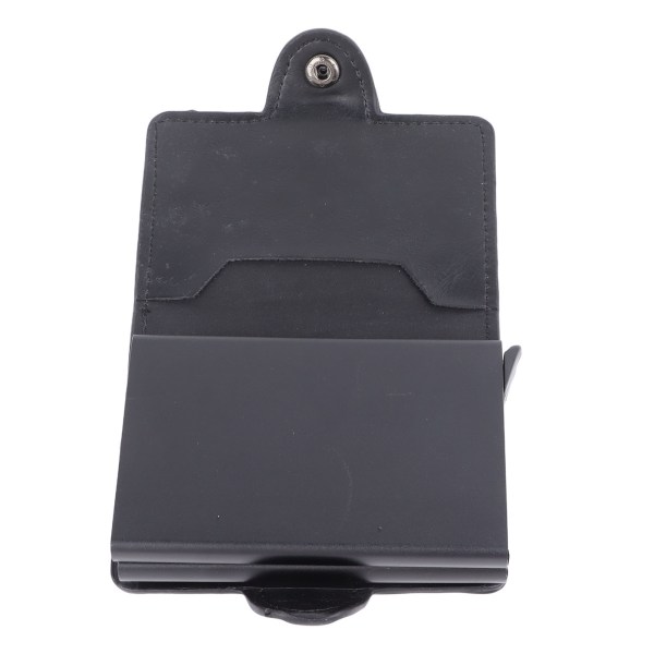 Kortholder Sort kortholder RFID-blokerende aluminiumslegering PU Anti-afgaussing Stor kapacitet, tåler slid Kortpung