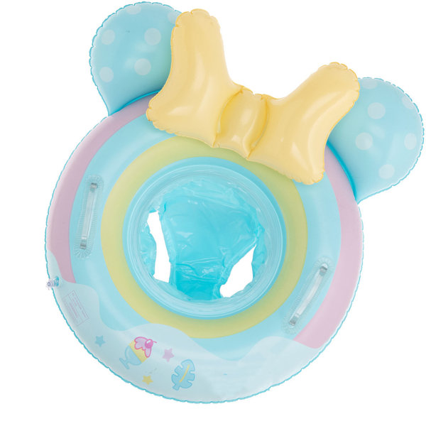 Baby Swinmming Pool Float Cartoon Uppblåsbar Simring Pooltillbehör för pojkar Flickor Blå