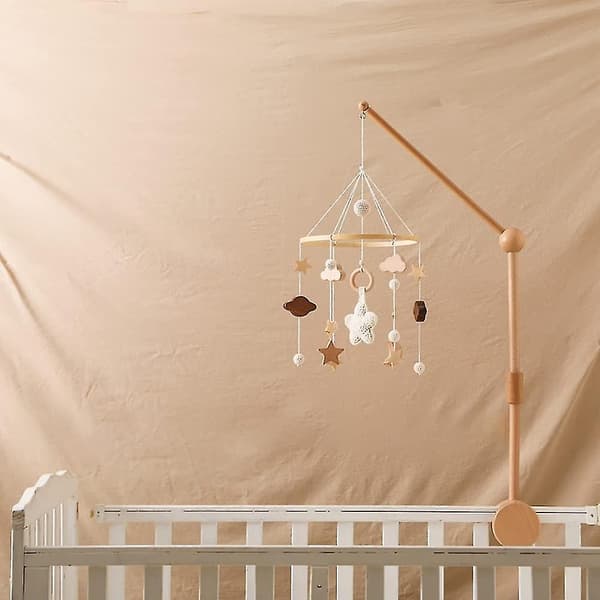 Mobil til tremmeseng, regnbueformet stjerne, til babyshowergaver