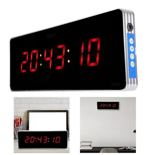 LED Wall Clock - Digital Aluminum Alloy Office Bedroom Clock (Hour + Minute + Second)