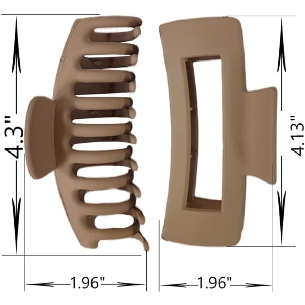 8 store hårklemmer for tykt hår | Premiumkvalitet store hårklemmer for tykt hår | 4,3-tommers sklisikre matte fargehårs klemmeklemmer | Stilig design