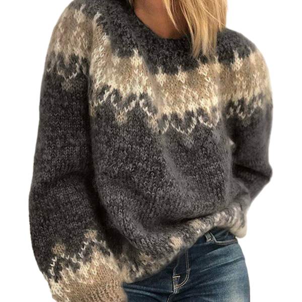 Klassisk Mohair Stickad Tröja För Höst Vinter Andas Och Svart black L