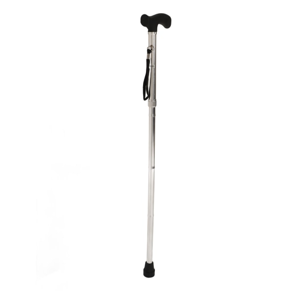 Walking Stick 5-seksjons sammenleggbar aluminiumslegeringsstang Anti-skli gummipute Trekking Stick Silver