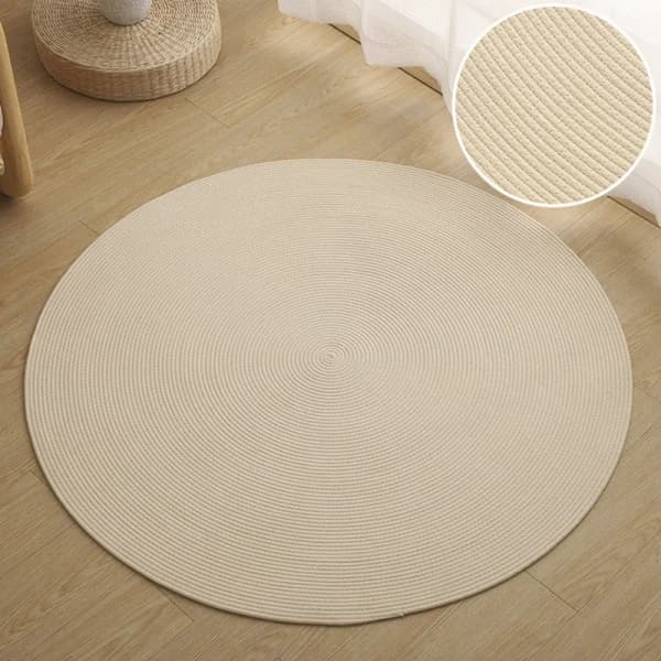 Rundt tæppe, håndvævet bomuldstæppe 60*60cm