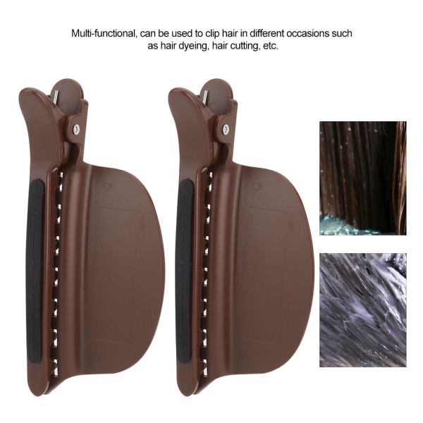 2 stk multifunksjonell hårpartisjonsklips med varmebestandig ark for hårforlengelse (brun)