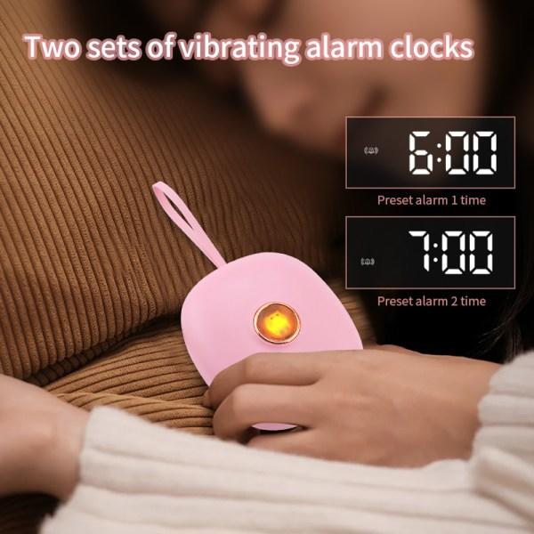 Vibrerande väckarklocka med LED-display, 3 vibrationsintensitetslägen, Rosa