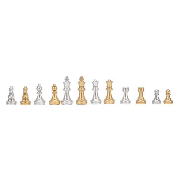Internasjonalt sjakksett galvanisering varmstempling gull sølv bærbart sjakksett med plastfilm sjakkbrett