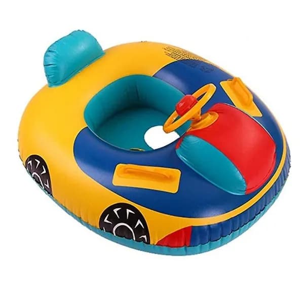 Simring poolbøye med ratt oppblåsbar båt poolstol flytende simring pool flyte bad hav