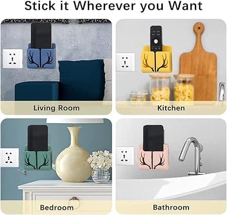 5 Pack Wall Mounted Phone Holder Self Adhesive Remote Control Holder