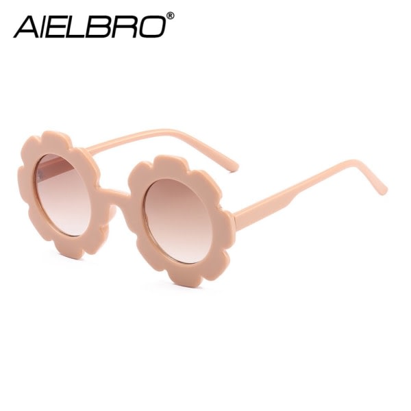 AIELBRO Fashion Flower Pyöreä barnsolglasögon Pink