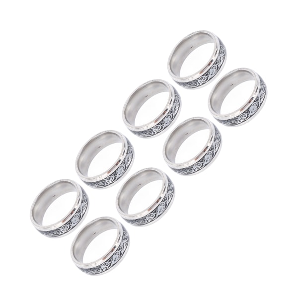8st Dragon Pattern Ring Män Rostfritt Stål Fashionabla Elegant Ring Smycken Tillbehör för Dating Party