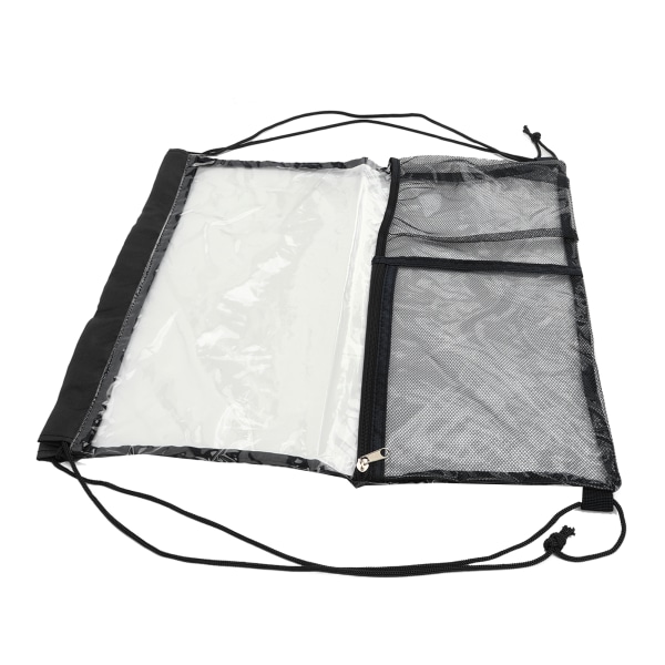 Kirkas reppu, kokoontaittuva, suurikapasiteettinen PVC läpinäkyvä läpinäkyvä laukku uimarannoille musta