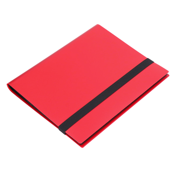 Kortperm 20 sider 9 lomme med stor kapasitet Farget omslagskortsamling Oppbevaringsalbum for spillkortoppbevaring Rød