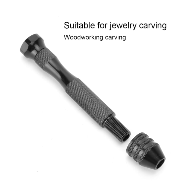 Twist Drill Bit Pin Vise Trebearbeidende håndbor for harpiksmodell smykker valnøtt