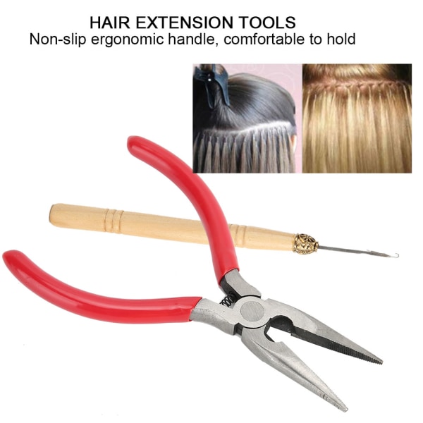 Hair Extension Hook Nåletang Sett Rustfritt stål Hair Extension Parykk Verktøy
