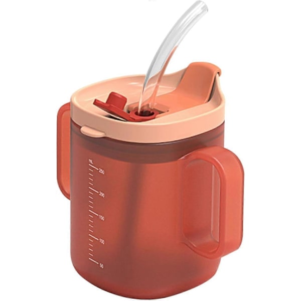 Sippikuppi aikuisille kahvoilla, itsenäiset sippikupit aikuisille, joiden liikkuvuus on rajoittunut, vammaiskupit vanhustenhoitoon (300 ml) Orange