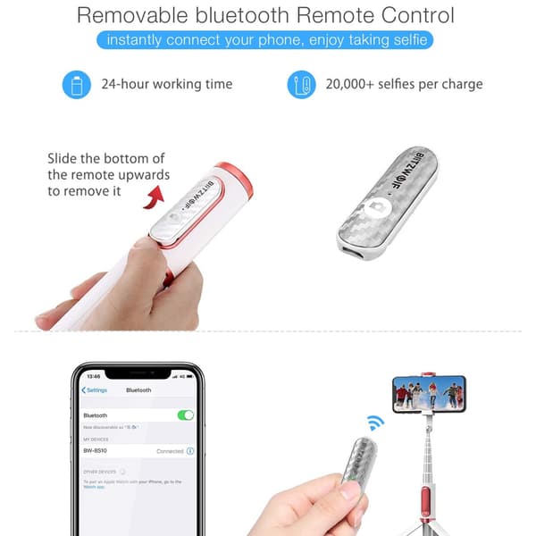 Selfie Stick Stativ Gimbal Stabilisator för Smartphone med