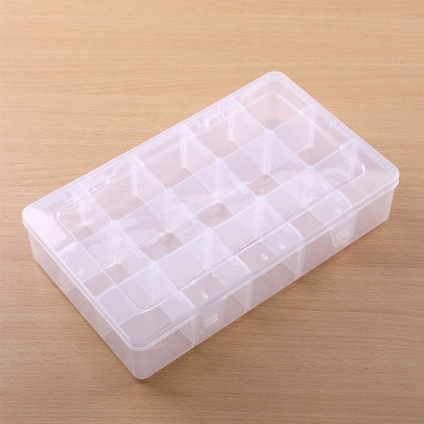 15 Grids Plast Organizer Box Fortykning Aftagelig Synlig Bead Organizer Container med låg