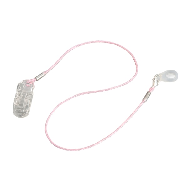 Høreapparatholder Gennemsigtig Clip Pink Reb Nylon Nem fastgørelse Høreapparatsnor til havearbejde Monaural