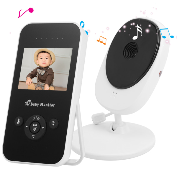 2,4 tommer trådløs digital video babyalarm temperaturovervågning spædbørns sikkerhedskamera 100-240VUS stik