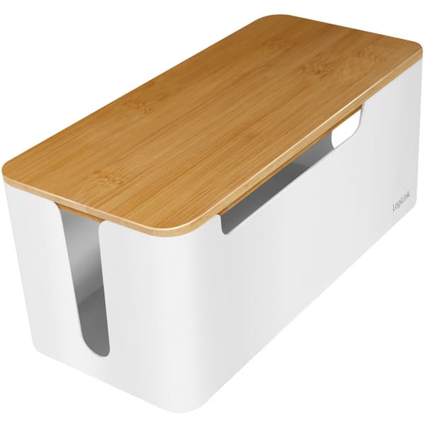 LogiLink Kabelboks - Kabelgjemmer med bambuslokk 32x14x13cm