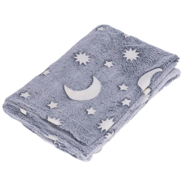 1,5x2m valoisa peitto kaksipuoleinen flanelli Star Moon Design Pehmeä hehku pimeässä peitto KidsGraylle
